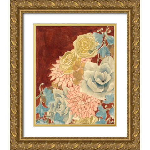 Sunkissed Bouquet I Gold Ornate Wood Framed Art Print with Double Matting by Popp, Grace