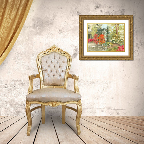 Plein Air Garden I Gold Ornate Wood Framed Art Print with Double Matting by Miller, Dianne