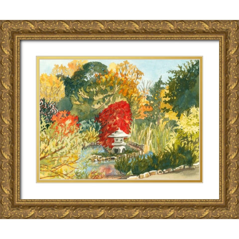 Plein Air Garden III Gold Ornate Wood Framed Art Print with Double Matting by Miller, Dianne