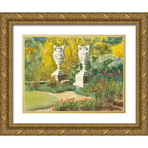 Plein Air Garden V Gold Ornate Wood Framed Art Print with Double Matting by Miller, Dianne