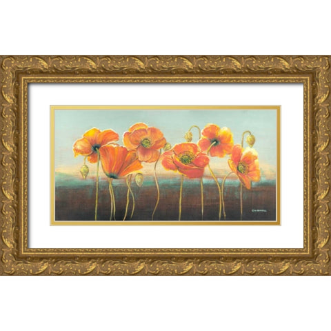 Poppy Tops III Gold Ornate Wood Framed Art Print with Double Matting by Russell, Wendy