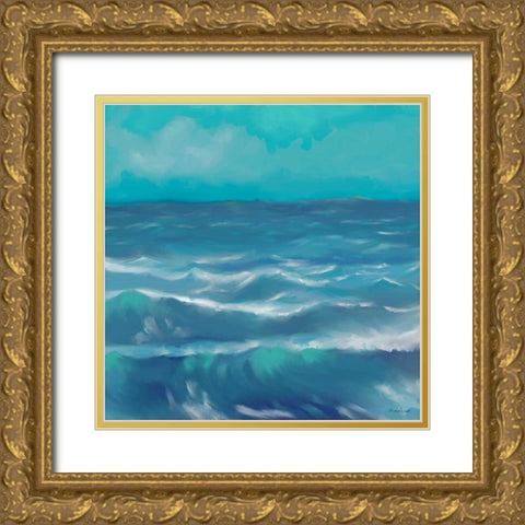 Ocean Waves I Gold Ornate Wood Framed Art Print with Double Matting by Novak, Rick