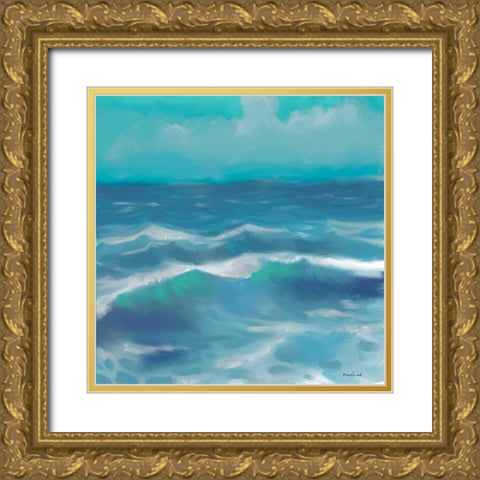 Ocean Waves II Gold Ornate Wood Framed Art Print with Double Matting by Novak, Rick