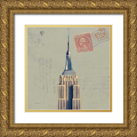 Postage Skyscraper II Gold Ornate Wood Framed Art Print with Double Matting by Novak, Rick