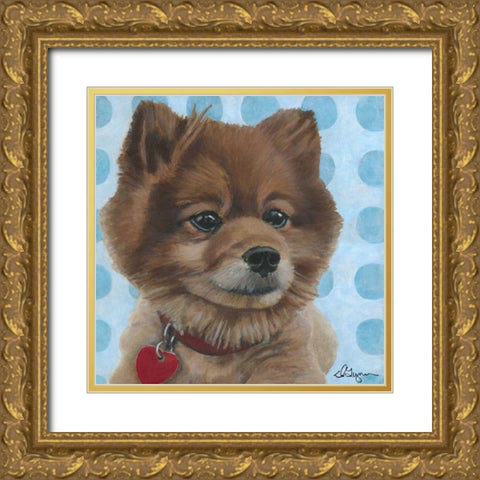 Dlynns Dogs - Jordan Gold Ornate Wood Framed Art Print with Double Matting by Roll, Dlynn