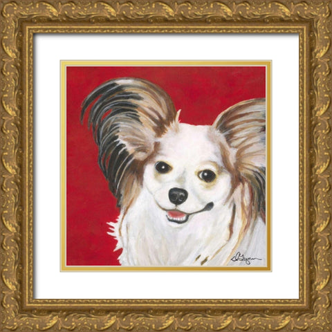 Dlynns Dogs - Lilly Gold Ornate Wood Framed Art Print with Double Matting by Roll, Dlynn