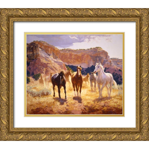 Canyon Trails Gold Ornate Wood Framed Art Print with Double Matting by Goldrick, Claire