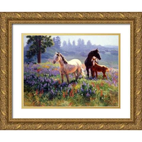 Season of Contentment Gold Ornate Wood Framed Art Print with Double Matting by Goldrick, Claire
