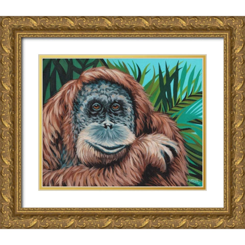 Jungle Monkey I Gold Ornate Wood Framed Art Print with Double Matting by Vitaletti, Carolee