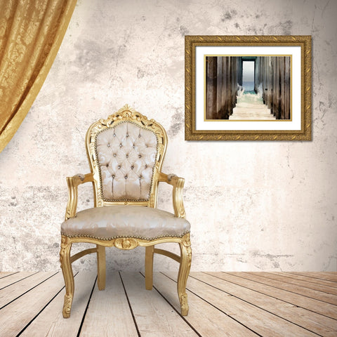 Boardwalk II Gold Ornate Wood Framed Art Print with Double Matting by Coomes, Sylvia