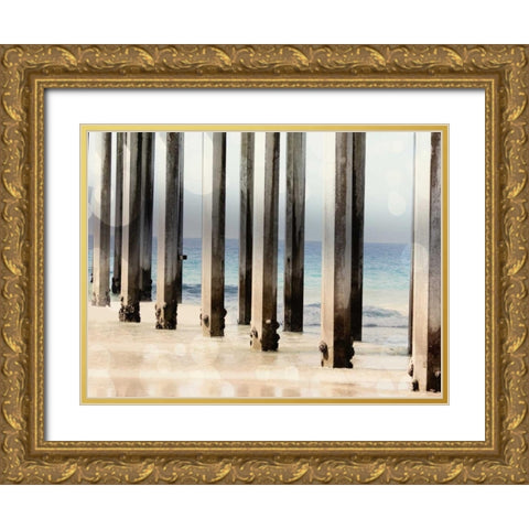Boardwalk IV Gold Ornate Wood Framed Art Print with Double Matting by Coomes, Sylvia