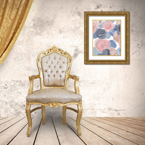 Beach Pebbles 1 Gold Ornate Wood Framed Art Print with Double Matting by Fab Funky