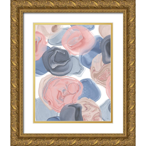 Beach Pebbles 1 Gold Ornate Wood Framed Art Print with Double Matting by Fab Funky