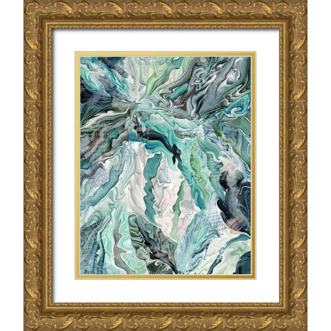 Tropical Forest Abstract 1 Gold Ornate Wood Framed Art Print with Double Matting by Fab Funky