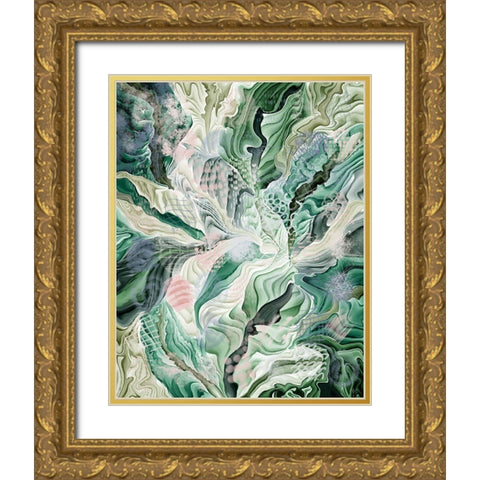 Tropical Forest Abstract 2 Gold Ornate Wood Framed Art Print with Double Matting by Fab Funky