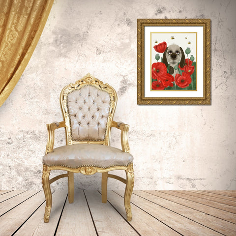 Bebe-Poppy Garden Gold Ornate Wood Framed Art Print with Double Matting by Fab Funky