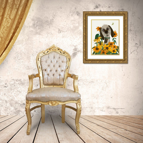 Bebe-Rudbeckia Garden Gold Ornate Wood Framed Art Print with Double Matting by Fab Funky