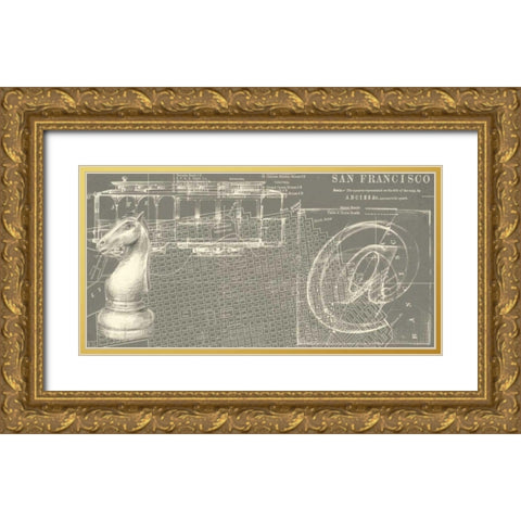 Office Sketches Collection D Gold Ornate Wood Framed Art Print with Double Matting by Ethan Harper