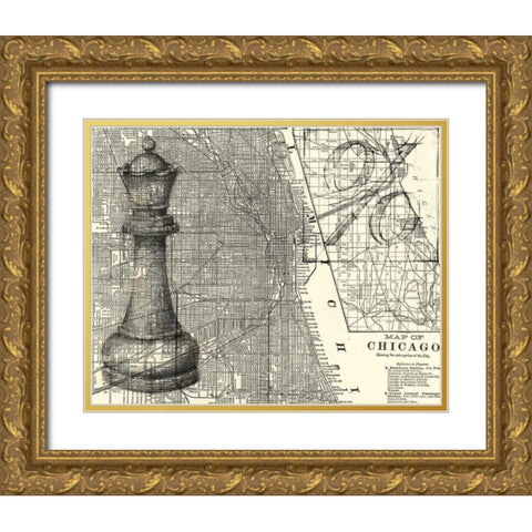 Office Sketches Collection E Gold Ornate Wood Framed Art Print with Double Matting by Ethan Harper