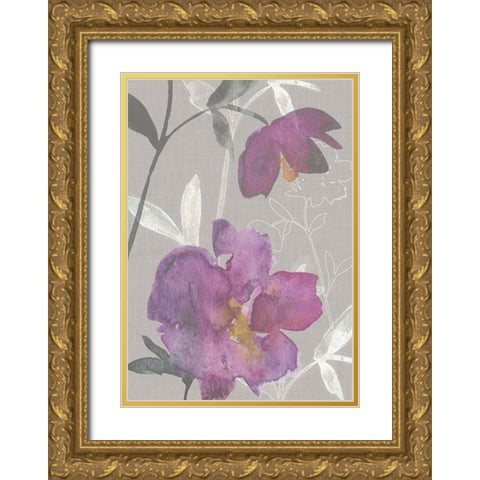 Violette Fleur Collection E Gold Ornate Wood Framed Art Print with Double Matting by Mosley, Kiana