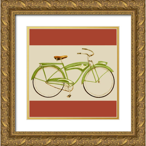 Retro Bike Collection H Gold Ornate Wood Framed Art Print with Double Matting by Goldberger, Jennifer