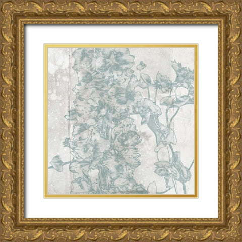 A Touch of Teal Collection C Gold Ornate Wood Framed Art Print with Double Matting by Goldberger, Jennifer