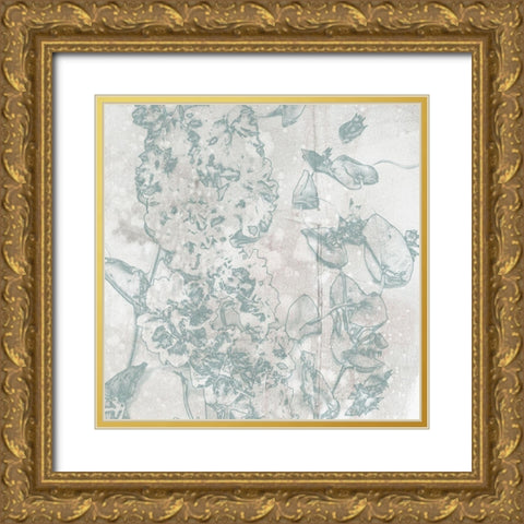 A Touch of Teal Collection E Gold Ornate Wood Framed Art Print with Double Matting by Goldberger, Jennifer