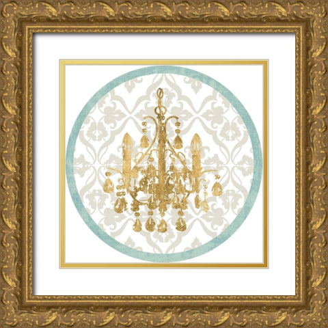 Kinetic Chandelier Collection G Gold Ornate Wood Framed Art Print with Double Matting by Goldberger, Jennifer