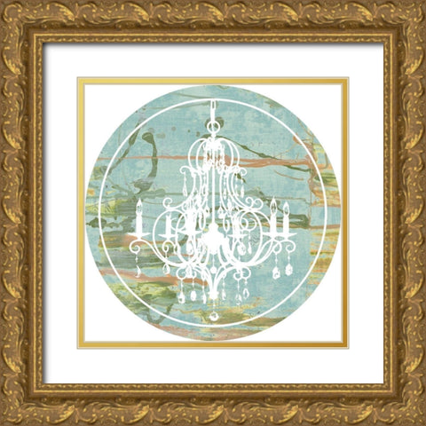 Kinetic Chandelier Collection H Gold Ornate Wood Framed Art Print with Double Matting by Goldberger, Jennifer