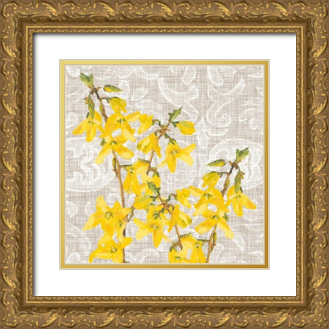 Flower Collection Study C Gold Ornate Wood Framed Art Print with Double Matting by Miller, Diane