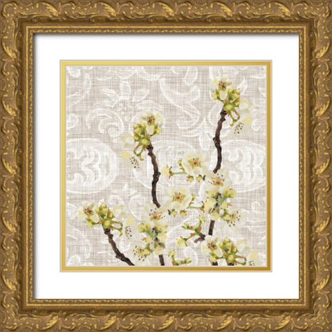 Flower Collection Study E Gold Ornate Wood Framed Art Print with Double Matting by Miller, Diane