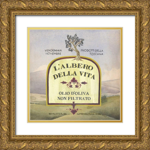 Mediterranean Olive Oil Collection H Gold Ornate Wood Framed Art Print with Double Matting by Popp, Grace