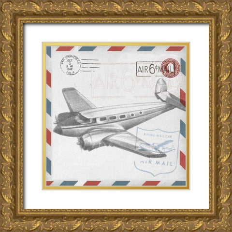 Aeronautic Collection D Gold Ornate Wood Framed Art Print with Double Matting by Ethan Harper