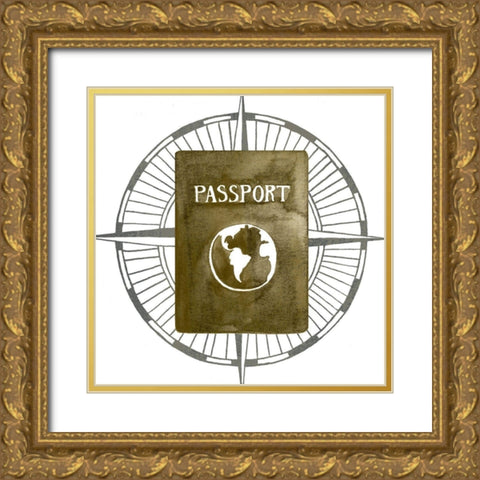 Traveling Dreamer Collection H Gold Ornate Wood Framed Art Print with Double Matting by Popp, Grace