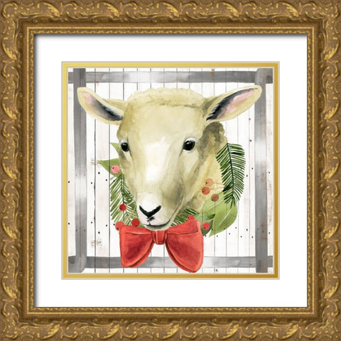 Festive Farm Collection E Gold Ornate Wood Framed Art Print with Double Matting by Popp, Grace