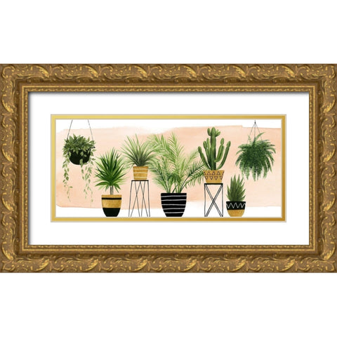 Indoor Oasis Collection D Gold Ornate Wood Framed Art Print with Double Matting by Popp, Grace