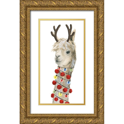 Boho Christmas Collection B Gold Ornate Wood Framed Art Print with Double Matting by Popp, Grace