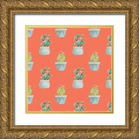 Simple Succulent Collection I Gold Ornate Wood Framed Art Print with Double Matting by Vess, June Erica