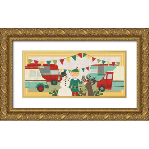 Food Truck Holidays Collection D Gold Ornate Wood Framed Art Print with Double Matting by Vess, June Erica
