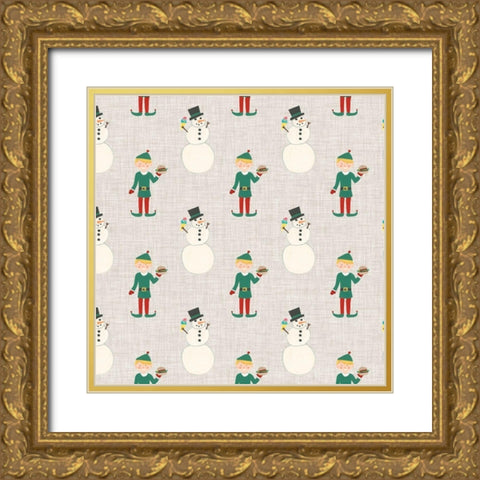 Food Truck Holidays Collection G Gold Ornate Wood Framed Art Print with Double Matting by Vess, June Erica