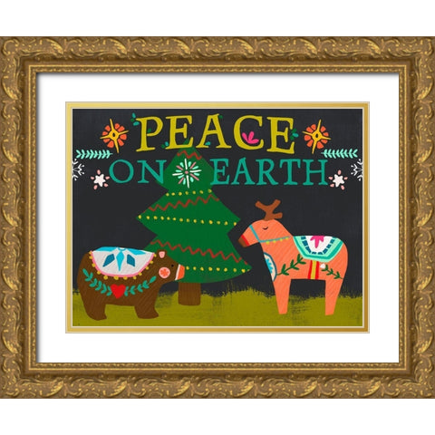 Nordic Joy Collection A Gold Ornate Wood Framed Art Print with Double Matting by Vess, June Erica