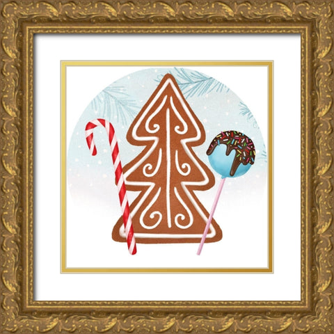 Sweet Holidays Collection C Gold Ornate Wood Framed Art Print with Double Matting by Borges, Victoria