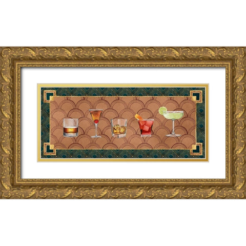 Bar Gatsby Collection D Gold Ornate Wood Framed Art Print with Double Matting by Popp, Grace