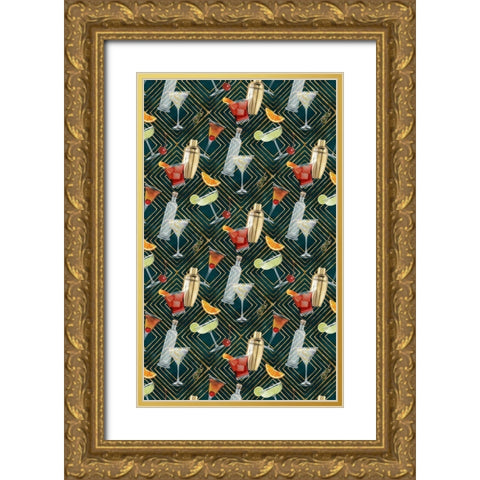 Bar Gatsby Collection E Gold Ornate Wood Framed Art Print with Double Matting by Popp, Grace