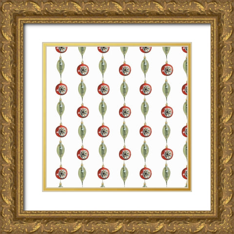 Vintage Christmas Collection G Gold Ornate Wood Framed Art Print with Double Matting by Popp, Grace