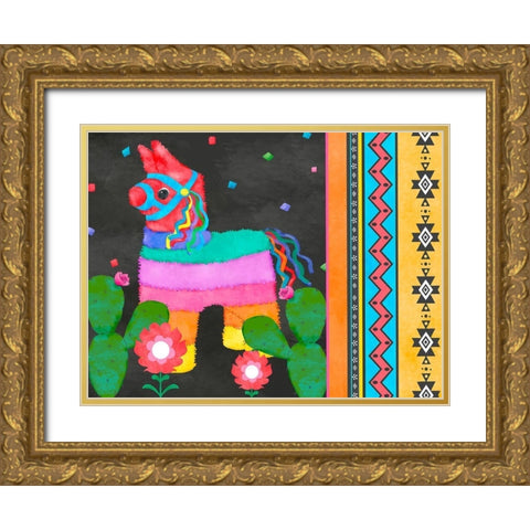 PiÃ±ata Party Collection A Gold Ornate Wood Framed Art Print with Double Matting by Reynolds, Jade