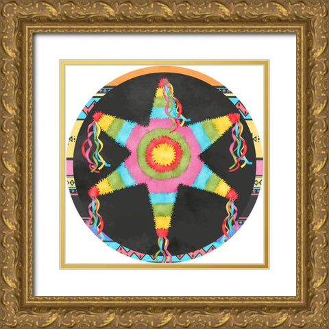 PiÃ±ata Party Collection C Gold Ornate Wood Framed Art Print with Double Matting by Reynolds, Jade