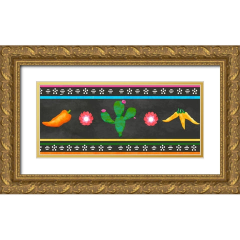 PiÃ±ata Party Collection D Gold Ornate Wood Framed Art Print with Double Matting by Reynolds, Jade