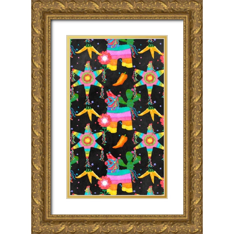 PiÃ±ata Party Collection E Gold Ornate Wood Framed Art Print with Double Matting by Reynolds, Jade