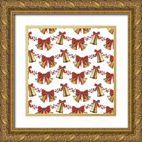Yuletide Darlings Collection F Gold Ornate Wood Framed Art Print with Double Matting by Popp, Grace